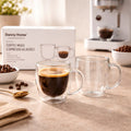 Set 2 tazas de vidrio doble pared 80 ml